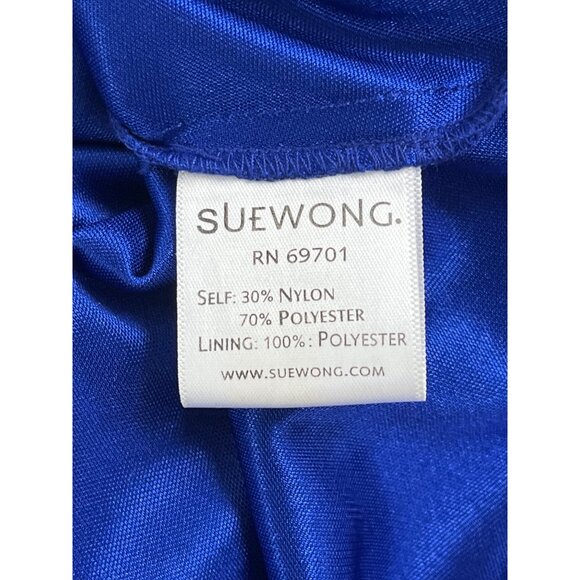 Sue Wong Royal Blue Beaded Maxi Dress With Spaghetti Straps & V-Neckline Size 2 - Picture 8 of 9